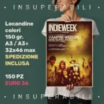 a woman holding a poster Locandine A3 Insuperabili 150