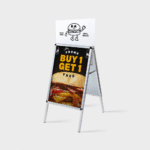 a sandwich sign on a stand Cavalletto pubblicitario Angoli Arrotondati