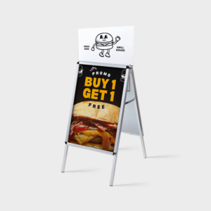 a sandwich sign on a stand Cavalletto pubblicitario Angoli Arrotondati