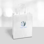 busta carta kraft sacchetto manici bianco