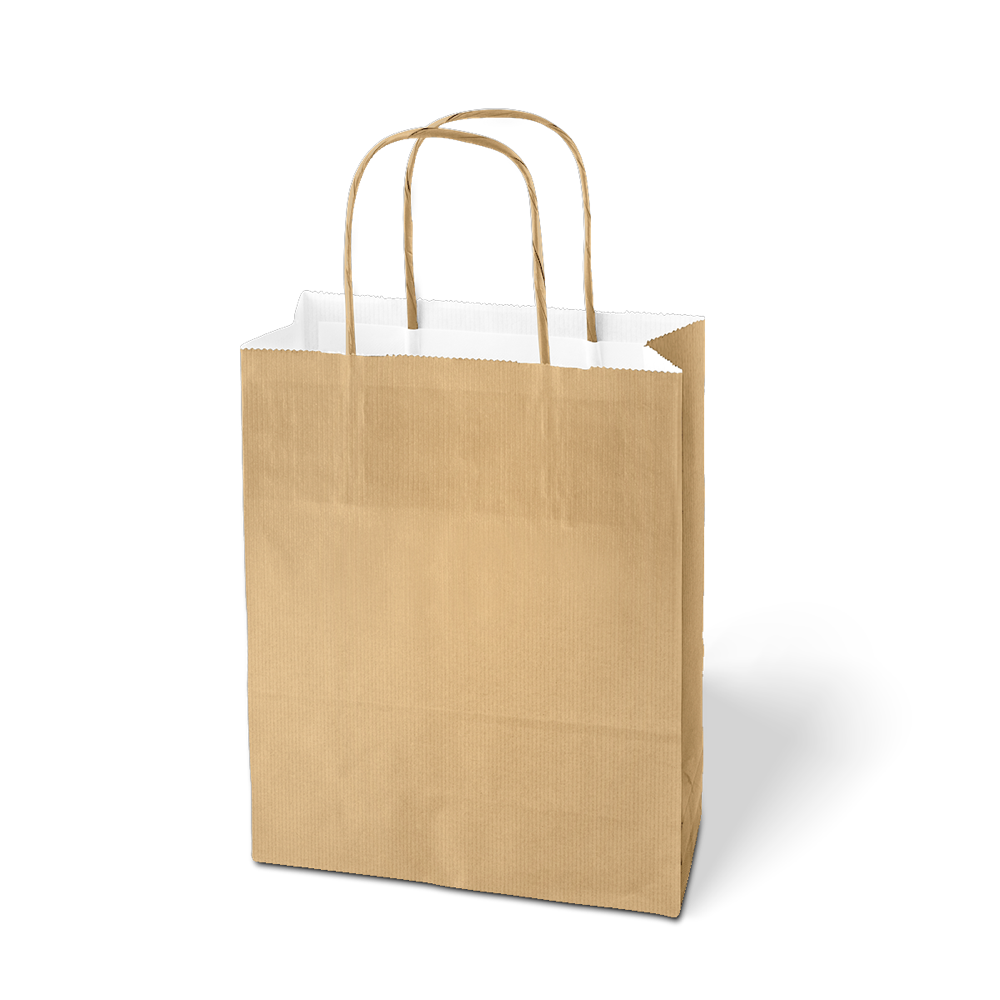 busta carta kraft sacchetto manici ecru