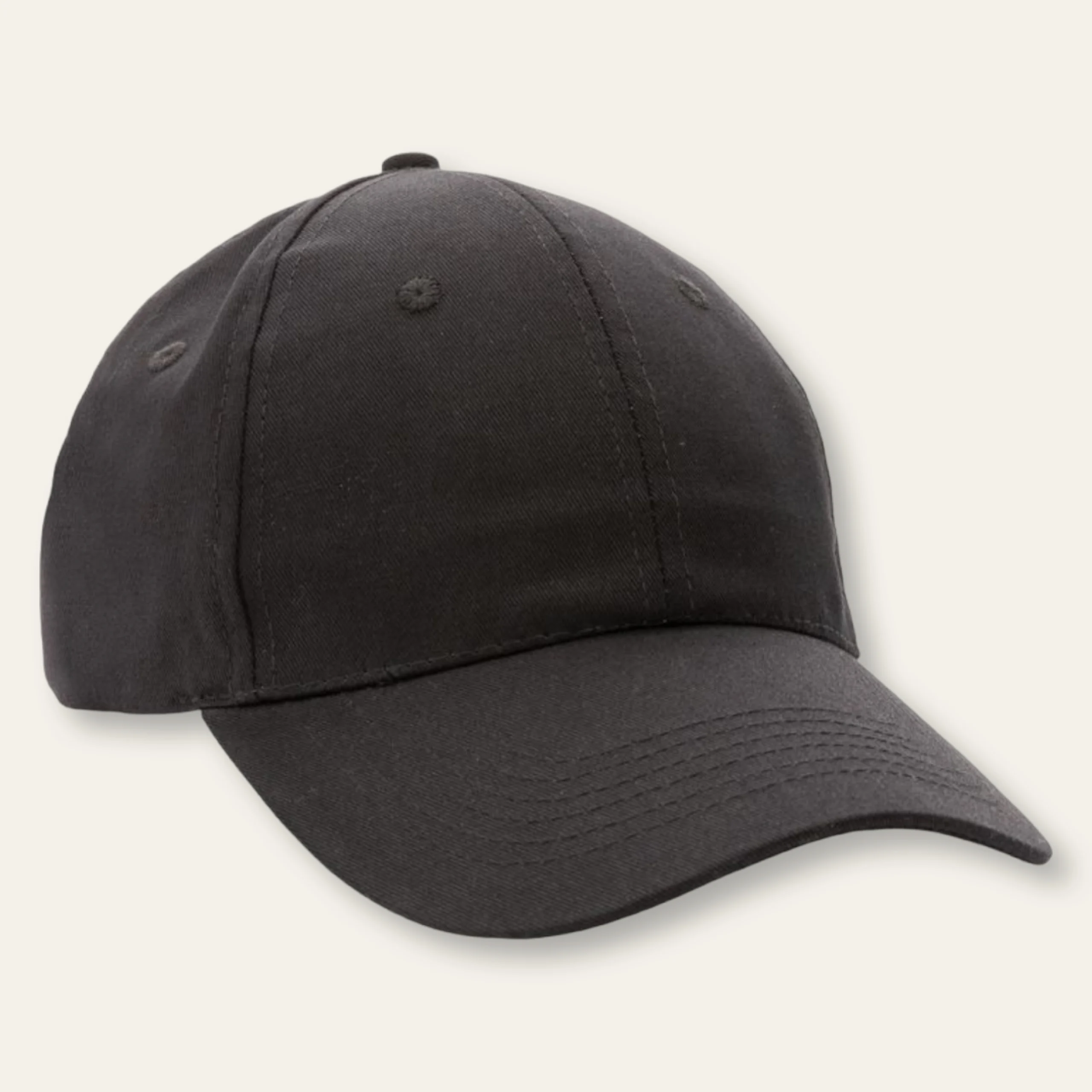 Cappellino 6 pannelli cotone riciclato Impact Aware nero