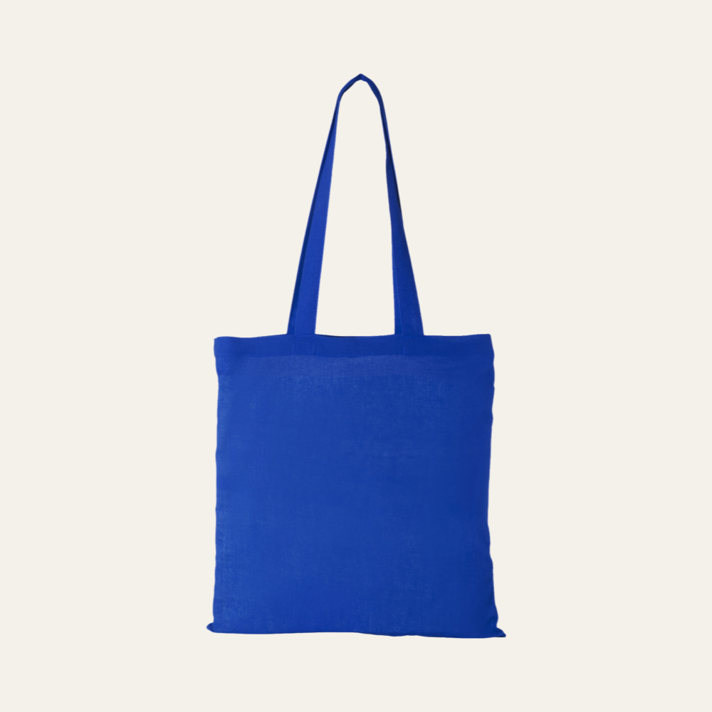 Borsa in cotone Perù 180g tote manici lunghi blue
